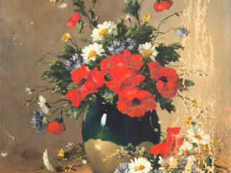 Vente aux enchères Amédée DE CARANZA. "Bouquet de fleurs". Huile sur toile, signée en bas