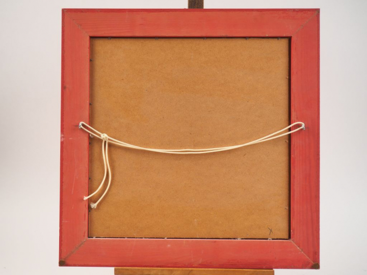 CHARVET. "Le baiser". Huile sur isorel, signée et datée 2000 en bas à 