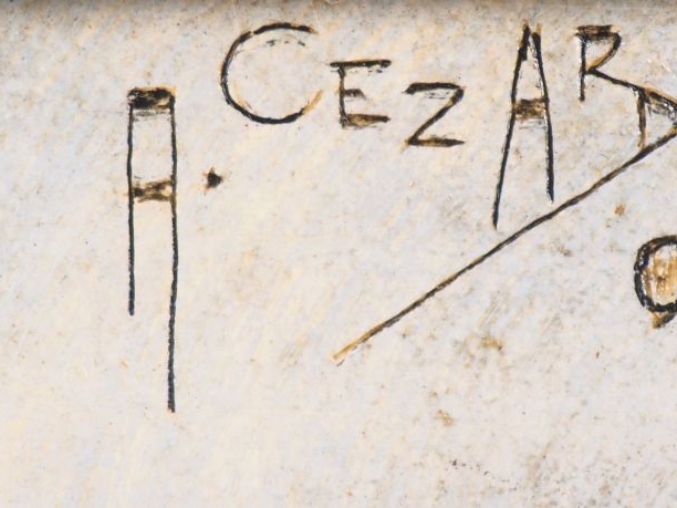 Albert CEZARD. "Bord de mer". Huile sur isorel, signée en haut à droit