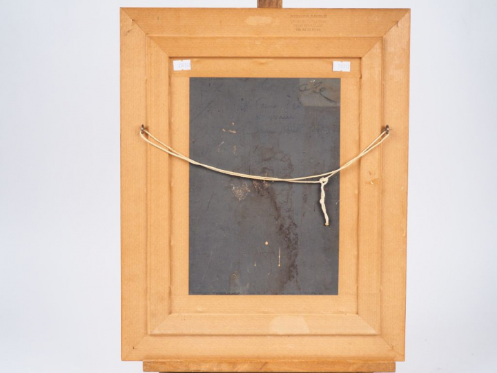 Albert CEZARD. "Bord de mer". Huile sur isorel, signée en haut à droit