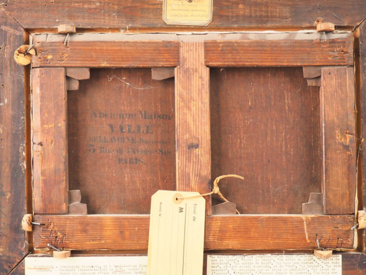 Antoine CHINTREUIL. (Attribué à). "Enfants au bord de la rivière".  Hu