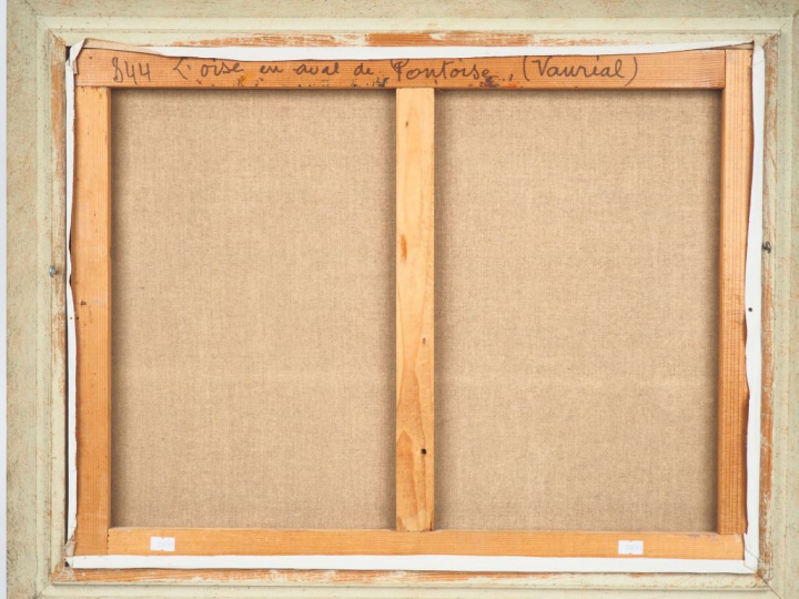 Joseph CROZES. "L'Oise en aval de Pontoise". Huile sur toile, signée e