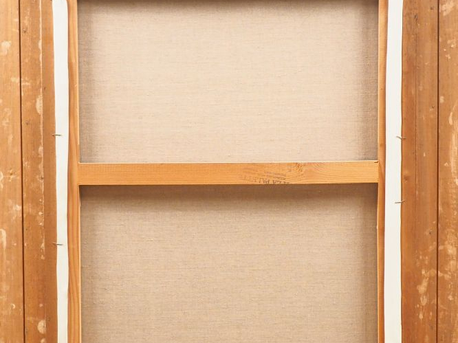 André GALZENATI. "Jeune fille nue au coin du feu". Huile sur toile, si