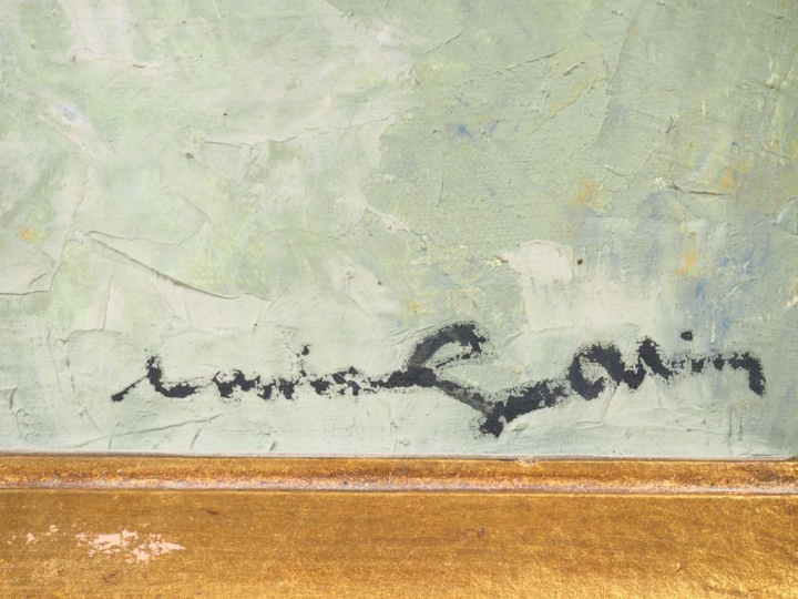 Louis GARIN. "Paysage breton animé". Huile sur toile, signée en bas à 