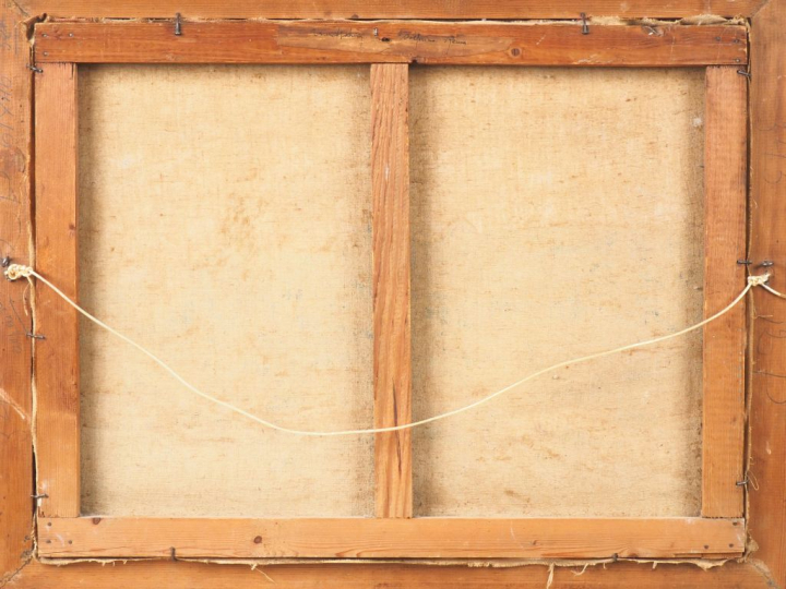 Louis GARIN. "Paysage breton animé". Huile sur toile, signée en bas à 