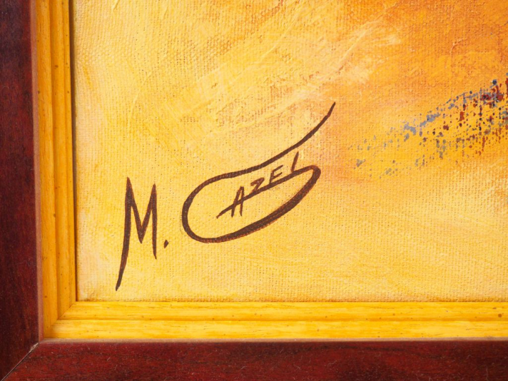 M. GAZEL. "Ballerine". Huile toile, signée en bas à gauche. Dim. 65 x 