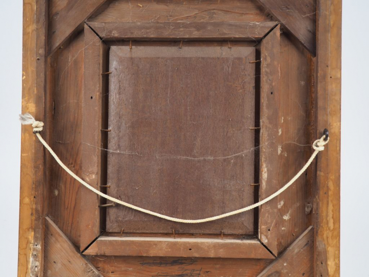 J.P HAAG. "Enfant à la bulle de savon". Huile sur panneau, signée en b