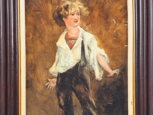 L. HAMEAU. "Les poulbots". Paire d'huiles sur toile, signées en bas à 