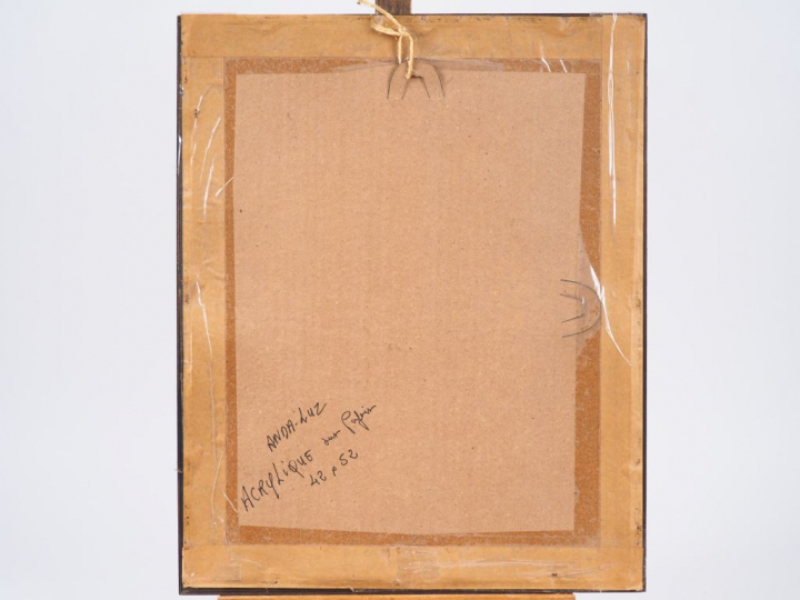 M. JOFFIN (?). "Anda -Luz", Acrylique sur papier, accompagnée d'un poè