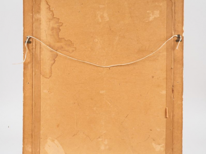 LINOSSIER PATASSON. "Le vengeur". Huile sur carton, signée en bas à dr