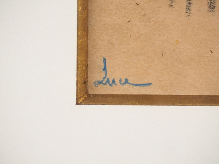 Maximilien LUCE. "paysage". Dessin en couleur, signé en bas à gauche D