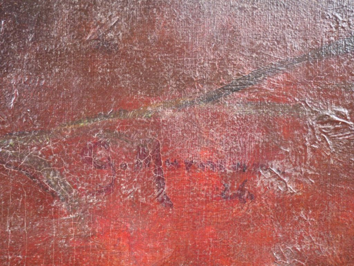 Georges MANZANA PISSARRO. "Bouquet d'hortensias". Huile sur toile, sig