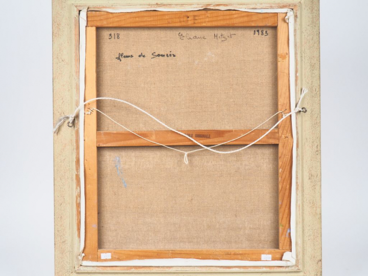 Eliane METZET. "fleurs de soucis". Huile sur toile, signée en bas à dr