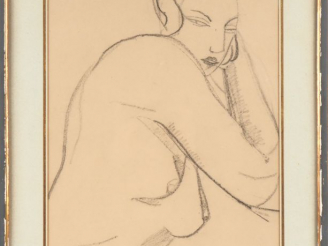 Vente aux enchères Luc Albert MOREAU. "Etude de nue". Dessin, signé en bas à droite et da