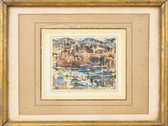 Vente aux enchères Willy MUCHA.  "port catalan" Aquarelle, signée en bas à droite et dédi