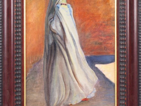 Fritz MÜLLER (1867-1926). "Femme de Bou-Saâda". Huile sur toile, signé