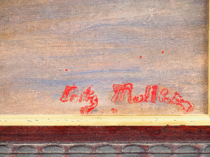 Fritz MÜLLER (1867-1926). "Femme de Bou-Saâda". Huile sur toile, signé