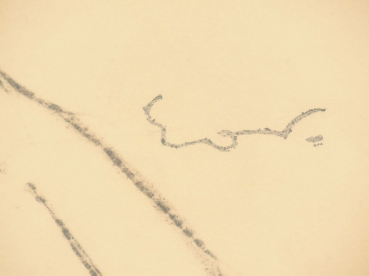 Emile OTHON FRIESZ. "Jeune femme nue" Dessin au crayon gras, signé en 