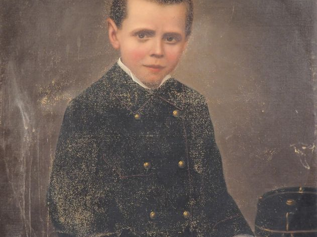 J. PROVOST.  "Portrait de cadet". Dim. 65 x 54 cm. Huile sur toile, si