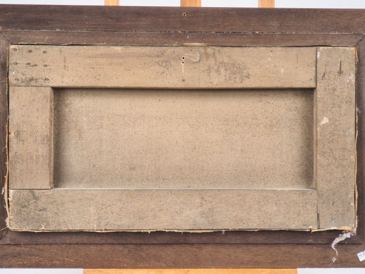 Albert PETIT. "Monastère dans la campagne". Huile sur toile, signée et