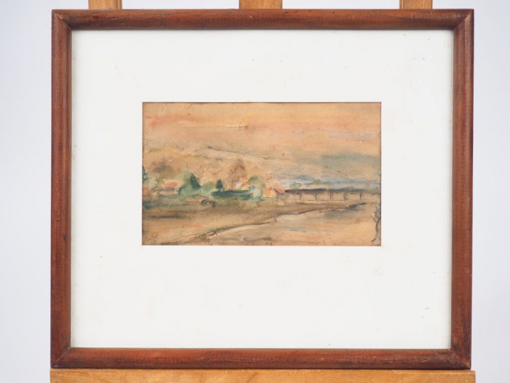 PORTET. "Paysage". Aquarelle, signée en bas à gauche et datée 40. Dim.