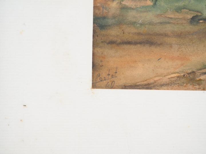 PORTET. "Paysage". Aquarelle, signée en bas à gauche et datée 40. Dim.