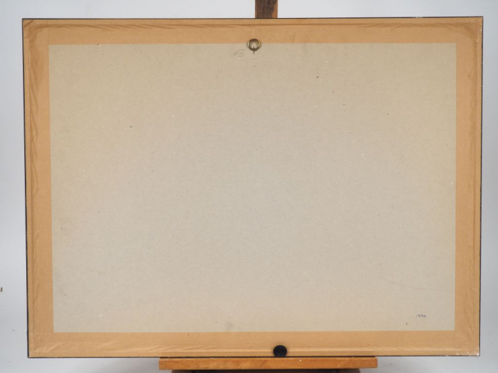 Jordi  PRAT PONS. "Corrida équestre". Encre, signée en bas à droite. D