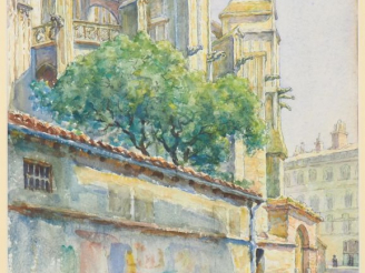 Vente aux enchères REME. "Abside de la cathédrale Saint Etienne depuis la rue Saint Anne 