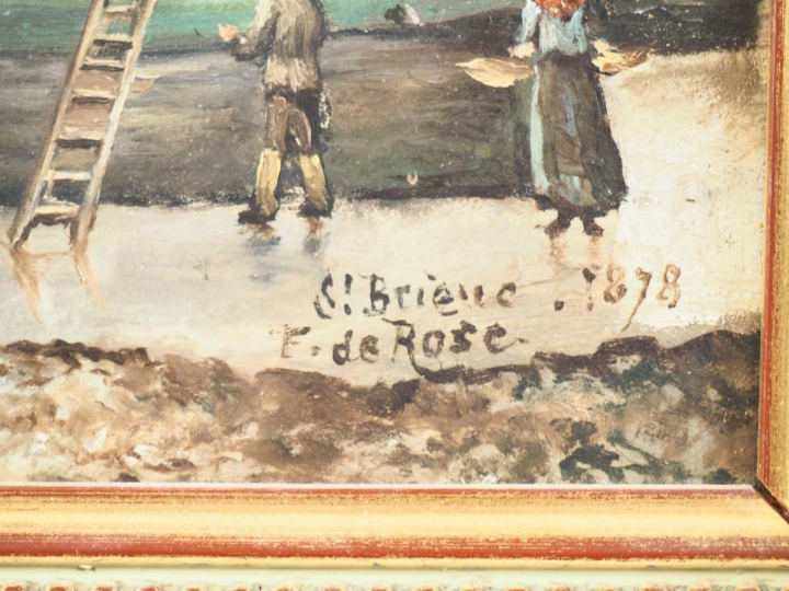 F. de ROSE. "Saint Brieuc". Huile sur carton, signée en bas à droite e