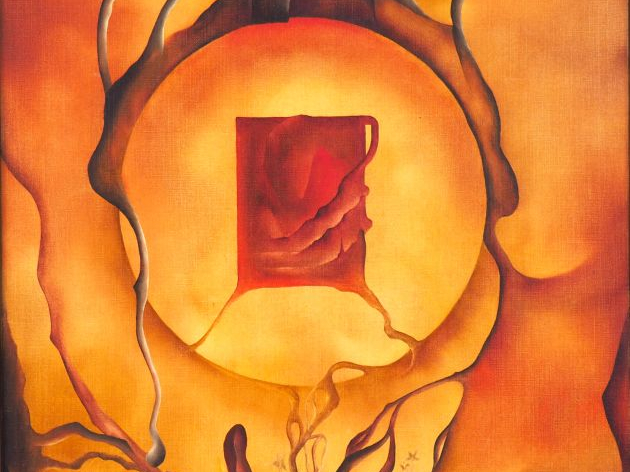 Philippe SIMON. "composition" Huile sur toile, signée en bas à droite 