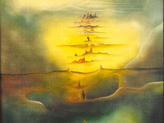 Vente aux enchères Philippe SIMON. "Paysage abstrait". Huile sur toile, signée en bas à g