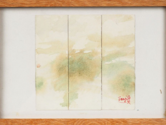 Vente aux enchères T'ANG HAYWEN. "Composition en tryptique. Aquarelle signée en bas à dro