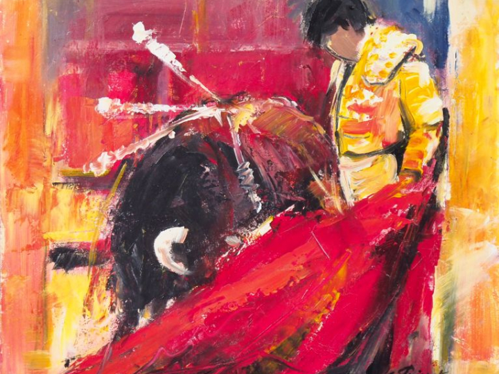 G. TRIPPET. "El torero". Huile sur toile, signée en bas à droite. Dim.