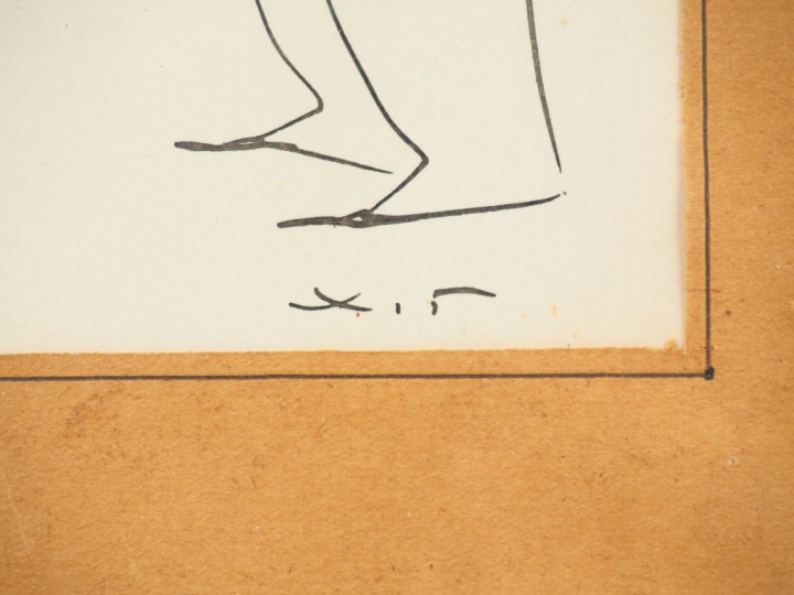 XIM. "le playboy" Dessin à la plume signé en bas à droite. Dim. (à vue