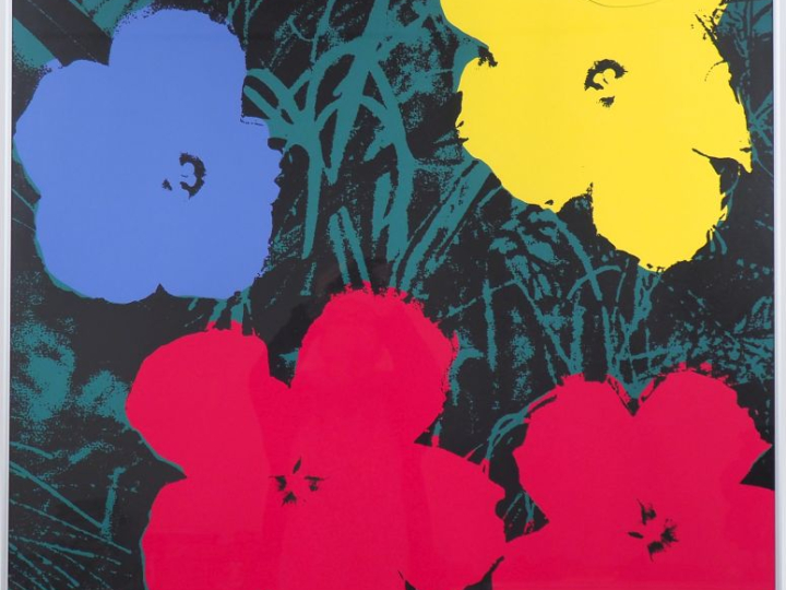 Andy WARHOL.  "Fleurs". Impression en couleur. Published by Sunday by 