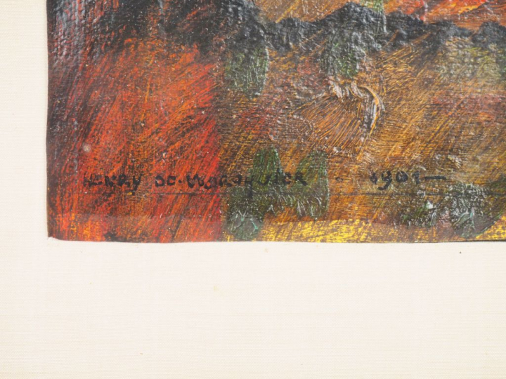 Henri de WAROQUIER.  "Etude de paysage".  Huile sur toile, signée en b