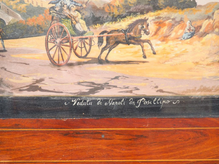 Ecole Napolitaine XIXème. "Vedute di Napoli da Posillipo". Aquarelle g