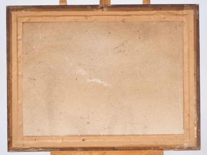 Ecole Napolitaine XIXème. "Napoli dal castello del carmine". Gouache. 