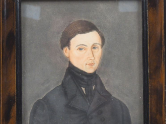 Vente aux enchères Ecole française XIXème. "Portrait  d'homme". Aquarelle. Dim. (à vue) :