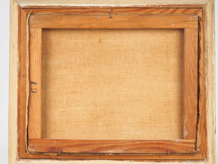 Ecole française XXème. "Les bouquinistes sur les quais à Paris". Huile