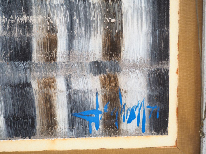 Ecole américaine contemporaine. "The Great Snake". Huile sur isorel, s