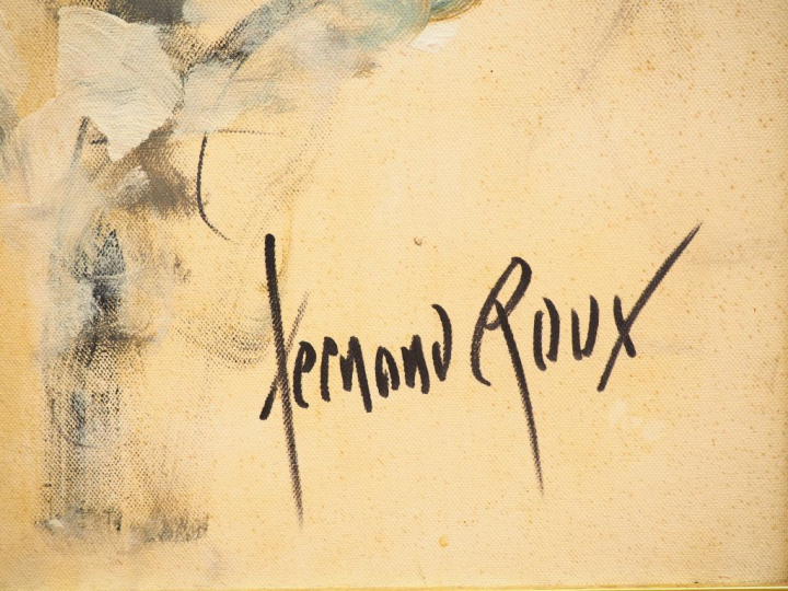 Fernand ROUX. "Le nu blanc". Huile sur toile, signée en bas à droite, 