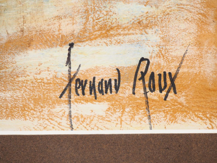 Fernand ROUX. "Luxure". Technique mixte, signée en bas à droite. Dim. 