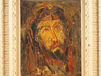 Vente aux enchères Fernand ROUX.  "Portrait d'homme". Huile sur panneau, signée en bas à 