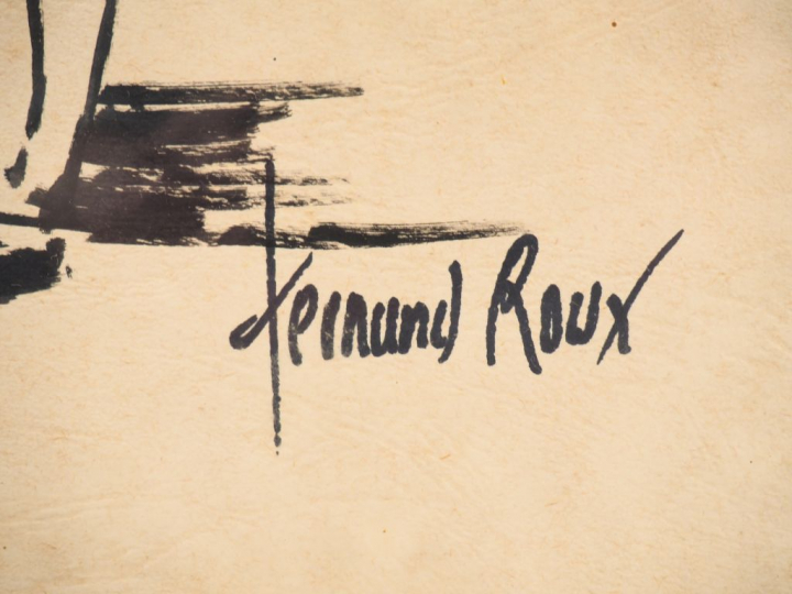 Fernand ROUX. "Litzi con la muleta". Dessin, signé en bas à droite, ti