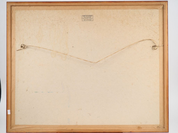 Fernand ROUX. "Couple enlacé". Dessin, signé en bas à droite. Dim. 43,