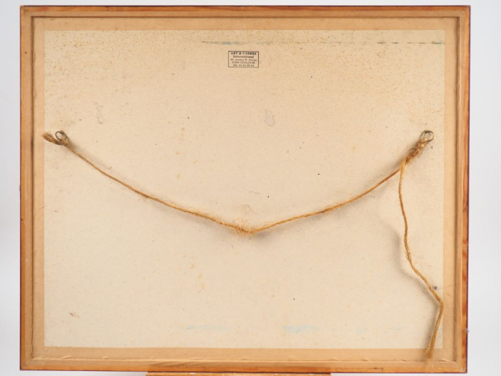 Fernand ROUX. "Couple enlacé II". Dim. (à vue) : 45 x 59,5 cm.