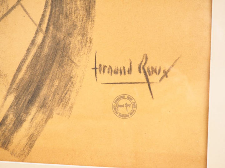 Fernand ROUX. "Nu cubiste". Aquarelle, signée en bas à droite. Dim. 60