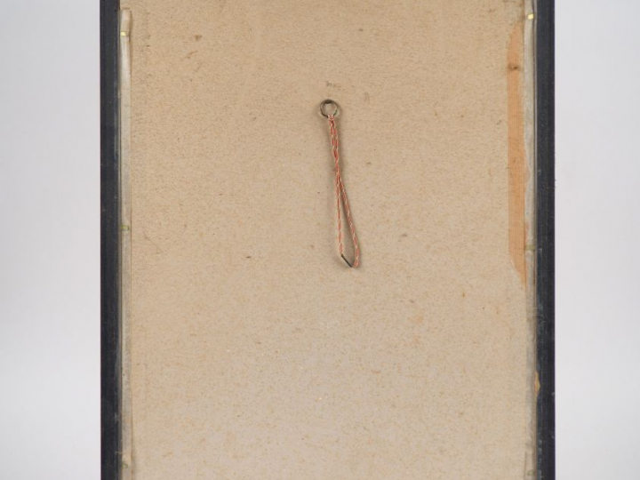 Fernand ROUX. "Nu dans un paysage abstrait". Fusain, signé en bas à dr