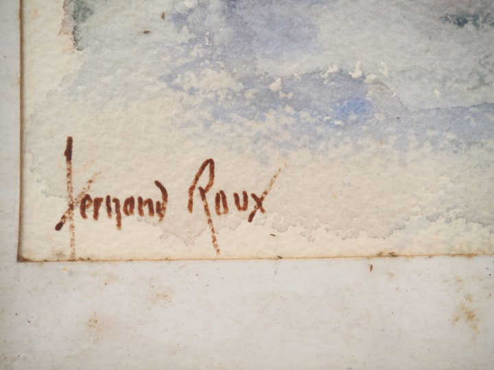 Fernand ROUX.  "Rue fermat". Aquarelle, signée en bas à gauche et daté